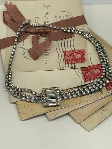 1950s 3 Row Rhinestone Collar Necklace Bloomers and Frocks